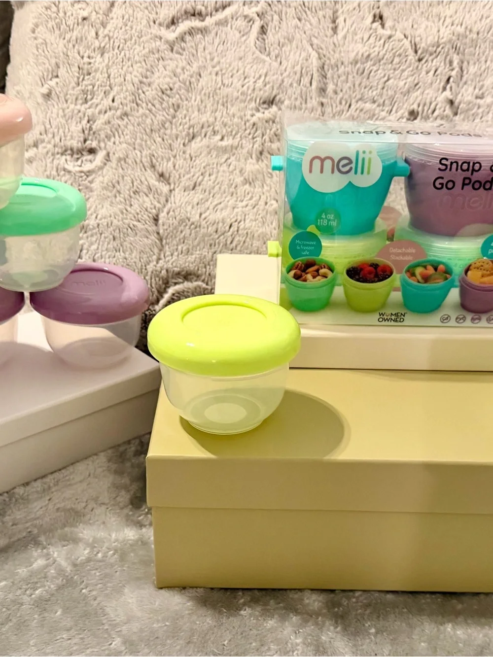 Melii Snap & Go Pods 4oz Baby Food Storage Snack Containers Mega Lot of 12 NWT